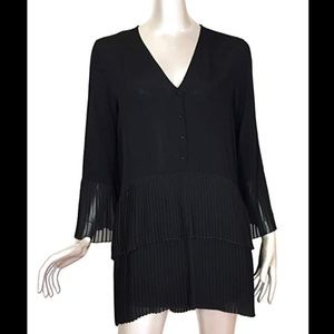 ZARA black pleated blouse